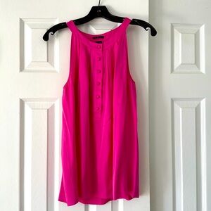 Theory silk bright pink tank top